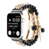 APPLE WATCH 7 1 THREE ROW PEARL ELASTIC STRAP_CWASC1563