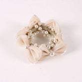 ELEGANT PEARL SATIN BOW ELASTIC HAIR TIE_CWAHA6881
