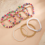 COLORFUL LETTER BOHEMIAN STAR BALL BRACELET SET_CWAJE1484