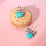 18K GOLD STAINLESS STEEL BOW HEART EARRINGS_CWASC1685