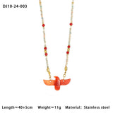 HIGH END EAGLE BEADED NATURAL STONE NECKLACE_CWMM7542