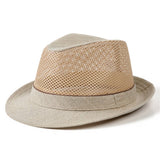 MENS SUMMER SUN PROTECTION MESH STRAW HAT_CWAH1464