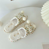 Winter Plush Open Toe House Slippers House Shoes_Cwmm2986