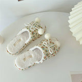 Winter Plush Open Toe House Slippers House Shoes_Cwmm2986