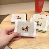 Cute Embroidered Dachshund Tricolor Trifold Wallet_Cwab06209