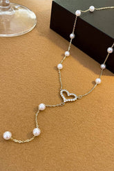 HEART PENDANT BEADS DROP NECKLACE_CWAJE0345