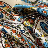 100% SILK FLORAL SCARF SQUARE VERSATILE GIFT_CWASC0544