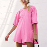 Solid Color Personality Backless Jumpsuit