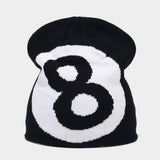 SIMPLE BLACK SIZE 8 JACQUARD KNITTED HAT_CWAH1598