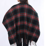 Plaid Faux Cashmere Cape Scarf With Tassels_Cwasc0336