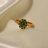 SUNFLOWER VERSATILE STAINLESS STEEL RING_CWAJE1390