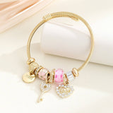 Trendy Gold Heart Charm Bracelet For Women_Cwmm8621