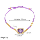 BOHEMIAN COLORED ZIRCON GEOMETRIC SQUARE BRACELET_CWAJE1041