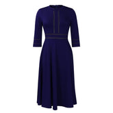 FASHIONABLE SWING DRESS WITH THREE QUARTER SLEEVES_CWDMD3656