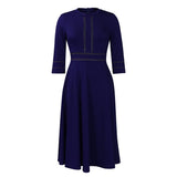 FASHIONABLE SWING DRESS WITH THREE QUARTER SLEEVES_CWDMD3656