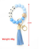 POPULAR SILICONE BEAD BRACELET KEYCHAIN_CWMM1290
