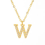FASHION 26 LETTER DIAMOND PENDANT NECKLACE_CWAJE0684