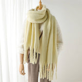 MOHAIR TASSEL SCARF FOR WINTER UNISEX LONG SHAWL_CWASC0965