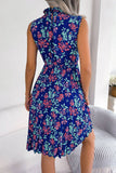 Women Floral Waist Pleated Dress_Cwdsd2520