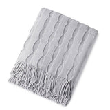 KNITTED THIN TASSEL SOFA BLANKET BED END BLANKET_CWMM0222