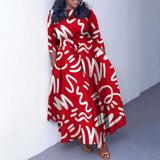 FASHIONABLE PRINTED LACE UP OVERSIZED DRESS_CWDMD3696