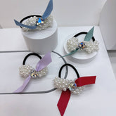 BRAIDED PEARL HAIR TIE NEW ELASTIC HAIR BAND_CWAHA6882