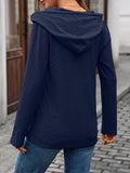 Solid-Color Hooded Loose Long-Sleeved Sweatshirt_Cwohol569