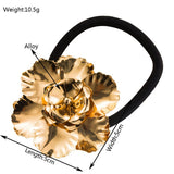 MINIMALIST METAL FLOWER LOW PONYTAIL HAIR TIE_CWAHA6170