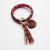 PERSONALIZED LEATHER WRISTLET KEYCHAIN WITH TASSEL_CWMM7024