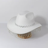 RHINESTONE FRINGE PANAMA COWBOY HAT WITH EYE GEMS_CWAH3630