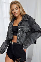 Cwjj0233_Make Old Ripped Long Sleeve Denim Jackets