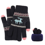 NEW JACQUARD DOUBLE LAYER DEER TOUCH SCREEN GLOVES_CWAG0239