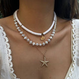 NEW BEACH STYLE OCEAN SHELL BEADED NECKLACE_CWMM3145