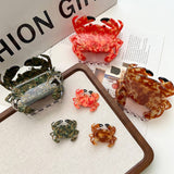 CRAB ACETATE HAIR CLAW CUTE MEDIUM DUCKBILL CLIP_CWAHA5773