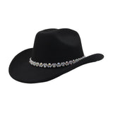 FESTIVAL WHITE FELT COWBOY HAT WITH SPARKLE TRIM_CWAH04458