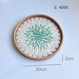 RATTAN FRUIT TRAY COFFEE TABLE SHELL TRAY_CWMM4534