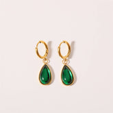 TEARDROP BIRTHSTONE EARRINGS GOLD STAINLESS_CWAJE5032