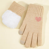 Women Heart Jacquard Knitted Gloves_Cwag0135