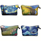 Women Oil Painting Printed Cosmetic Bag_Cwab2268