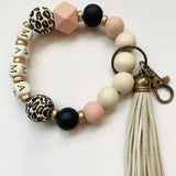 MAMA LETTER LEOPARD BEAD BRACELET WITH TASSELS_CWAJE1064