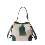 CANVAS CONTRAST BUCKET BAG SHOULDER BAG_CWAB1589