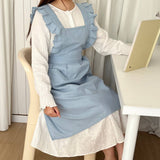 Waterproof And Fresh Ruffled Strap Cross Apron_Cwmm5815