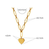 Valentines Day Heart-Shaped Gold-Plated Necklace