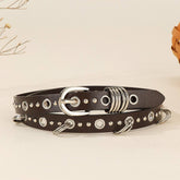 PUNK SILVER RING SKINNY BELT FOR DRESSES JEANS_CWABE1227