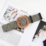 Cwabe0545_Vintage Braided Square Buckle Belt