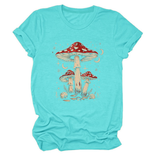 PLAYFUL RED MUSHROOM PRINT WOMENS BASE TEE_CWTTS1510