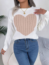 Twisted Heart Long-Sleeved Pullover Sweater