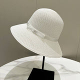 SUMMER EXQUISITE BOW ROUND STRAW HAT_CWAH3500