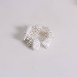BOHO BOW PEARL SCRUNCHIE SWEET SUMMER HAIR TIE_CWAHA6778