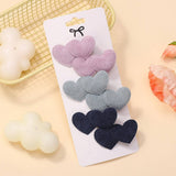 CUTE HEART HAIR CLIP SET FOR GIRLS WARM COLORS_CWAHA6726